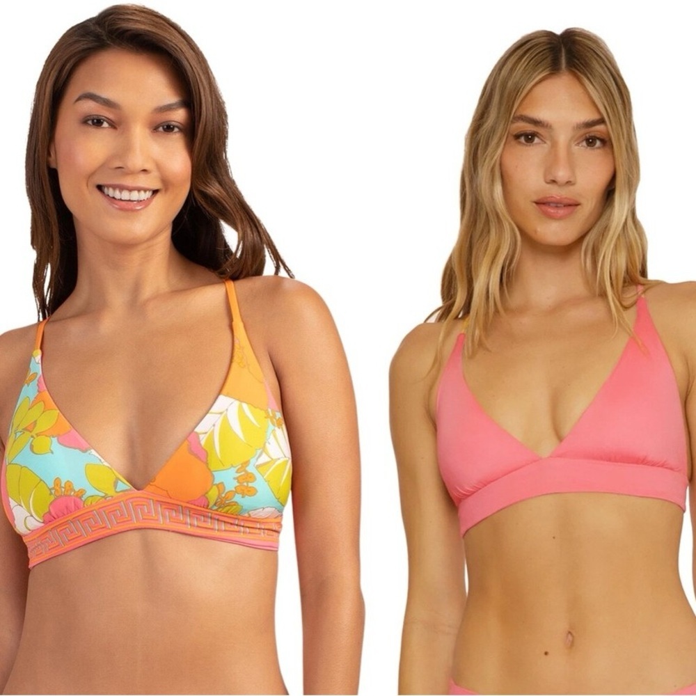 Trina Turk Playa De Flor Reversible Halterneck Bikini Set Size 14